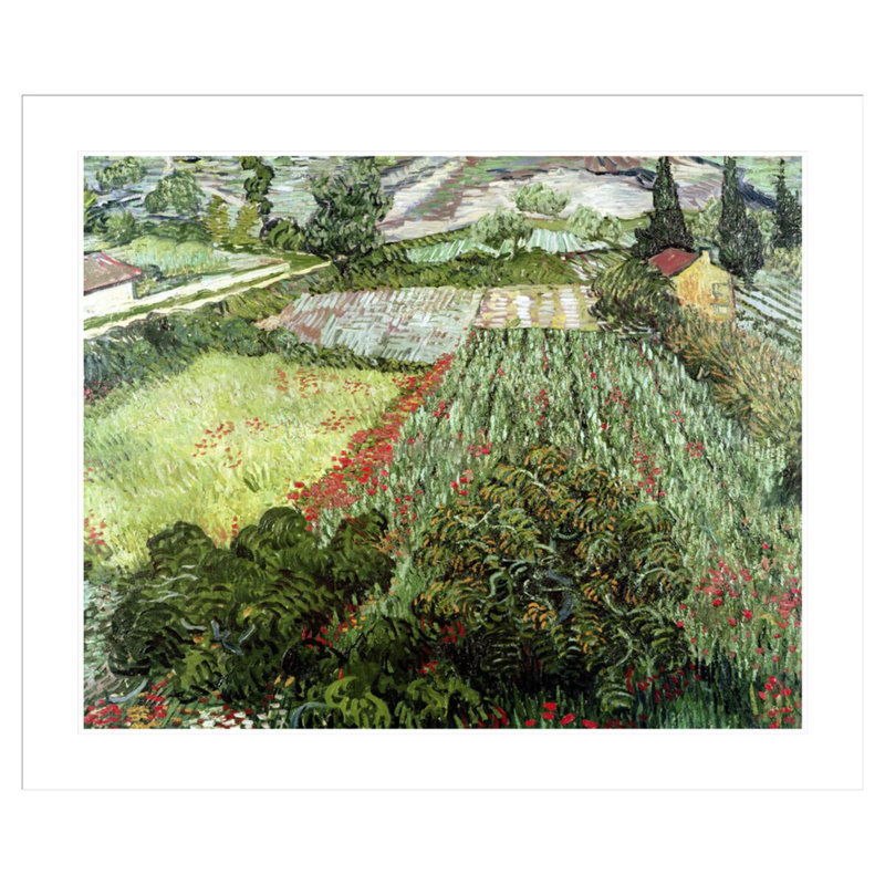 «Field with Poppies» par Vincent van Gogh, impression giclée encadrée, H 33,5 po x l 40,15 po