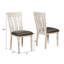 De 2 chaises de salle à manger arquées en chêne patiné - Bois franc élégant avec dossier et siège profilé, finition classique patinée, détails complexes,