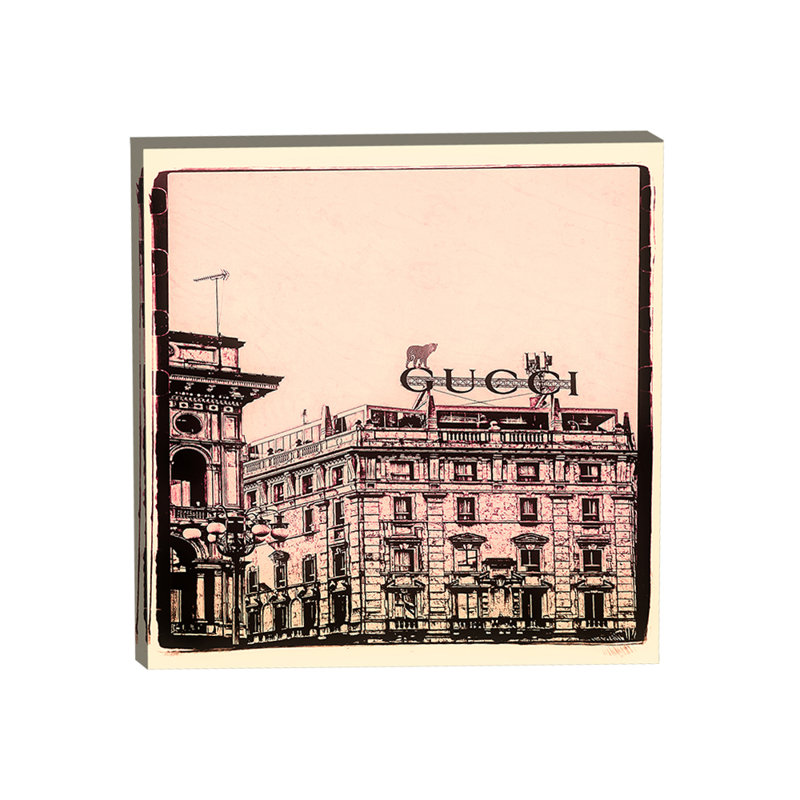 Gucci Building with Leopard in Inks 24x24
