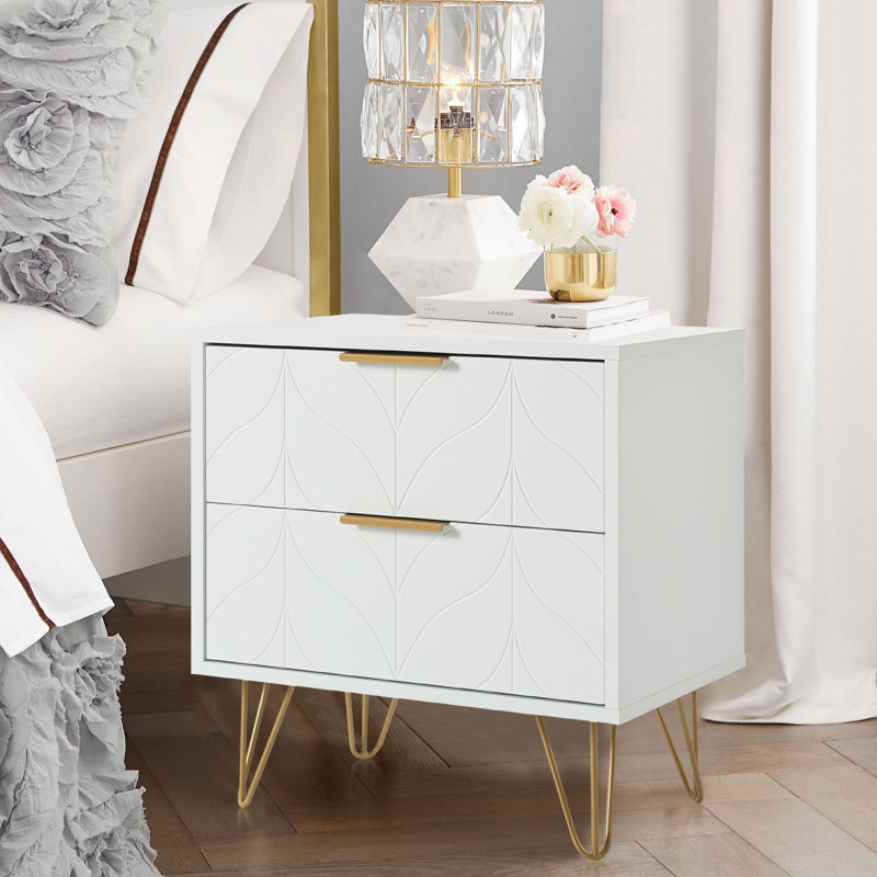 Beaverson 50cm W Manufactured Wood Bedside Table