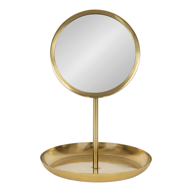 Idria Tabletop Makeup Mirror, Gold