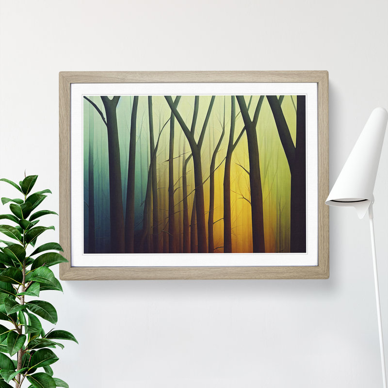 Soothing Forest - Framed Print, 46cm H x 64cm W x 2cm D, Oak