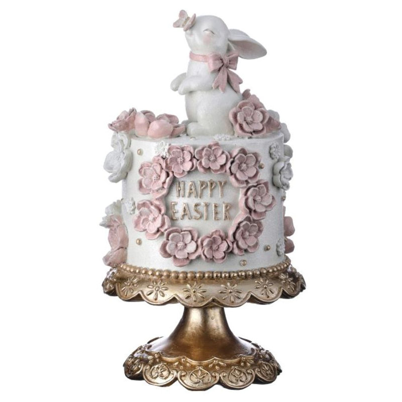 Gâteau 12,5 "en résine Joyeuses Pâques avec lapin