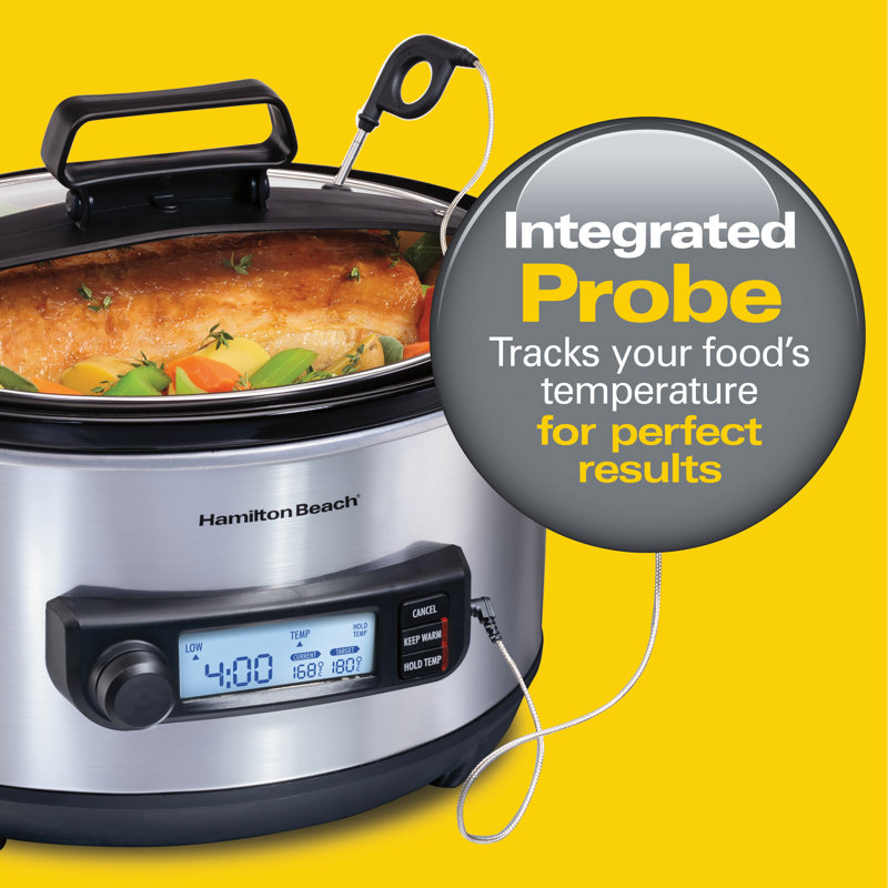 Hamilton Beach 6 Qt Stainless Steel Slow Cooker with Timer