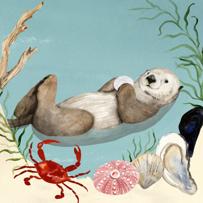 Otter's Paradise I 1 Piece Wrapped Canvas Painting