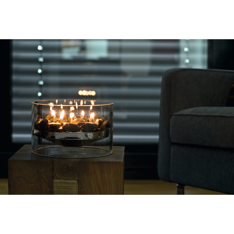 Metal Outdoor Tabletop Fireplace with Flame Guard