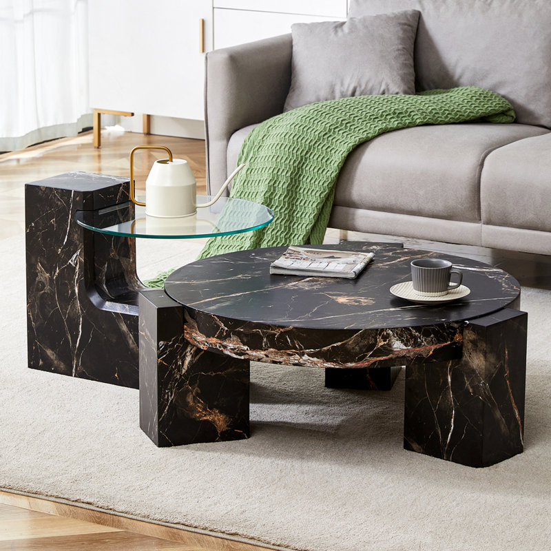 The detachable double-decker coffee table, Black