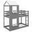 Charming Wooden Twin - Over - Twin Bunk Bed With Roof Design-1100842786