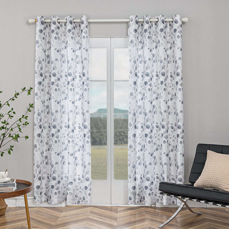 Sheer Curtain Single Panel, Gray