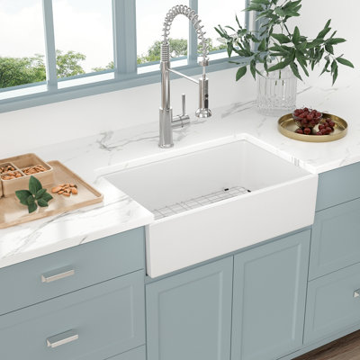 33'' L Single Bowl Ceramic Kitchen Sink