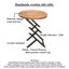 Table de bout latérale de 23 po, plateau rond en bois brun naturel, pieds modernes en fer à angle noir