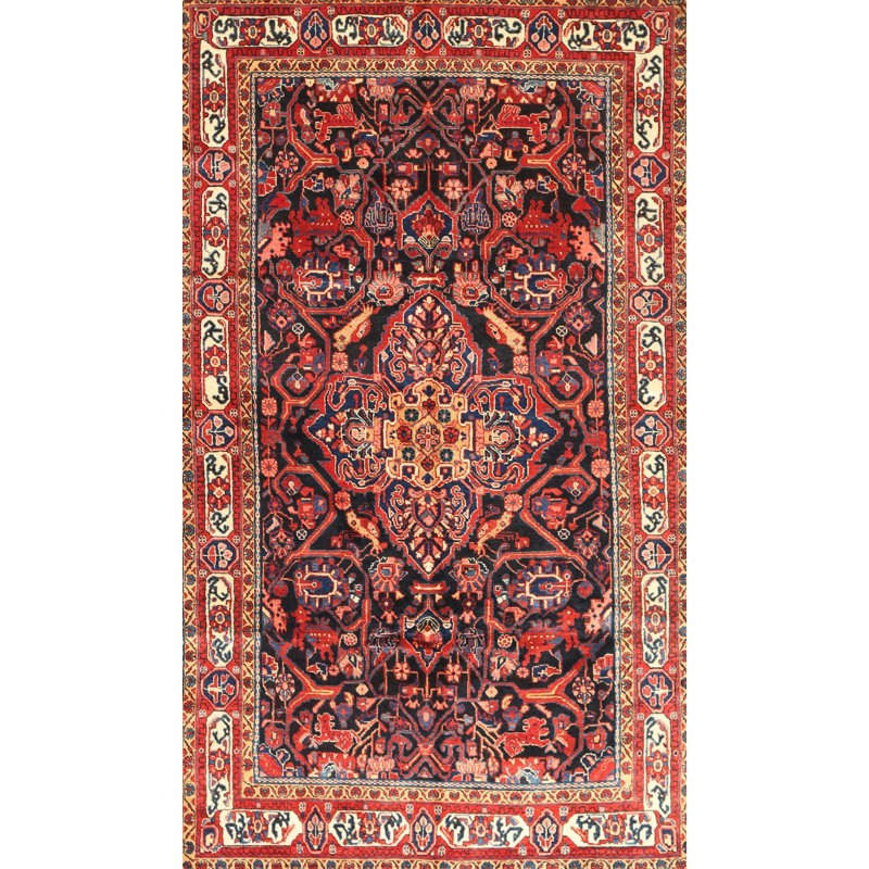 Orange/noir oriental Jonty Tapis décoratif, Rectangle 7 pi x 10 pi