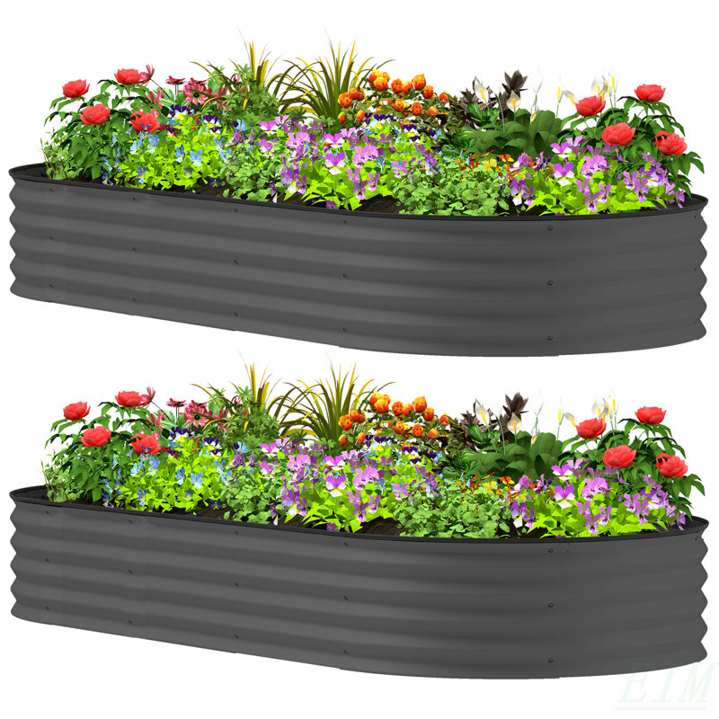 2PCS Raised Beds  7' X 3' X 1' Raised Garden Bed Set