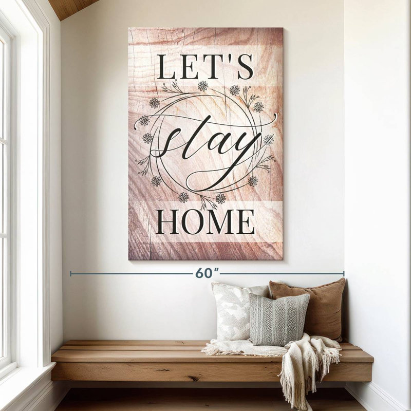 Plaque murale Kema Let's Stay Home Wreath, H 51 po x l 34 po
