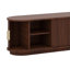 Meuble télé Farmhouse en bois avec porte tambour coulissante, console média cannelée avec rangement réglable-678430491
