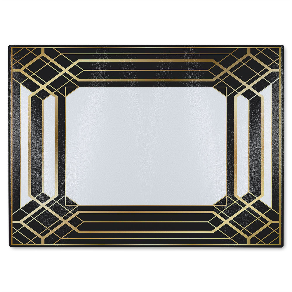 Art Deco Frame Glass Chopping Board