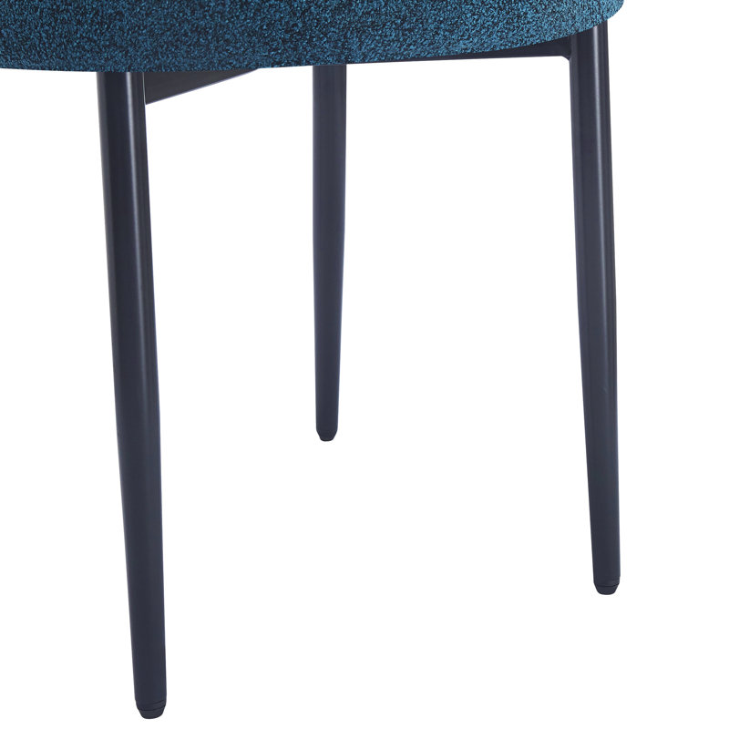 Chaises de salle à manger en tissu bleues (2) - structure en métal fabriquée à partir de 2, revêtement, structure, style moderne, 22,75 po x 24,25 po