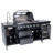 46-Inch 4-Burner 72000 BTU Deluxe Stainless Steel Gas Outdoor Kitchen Bar Barbecue Island Grill + Wine Cooler Compact Refrigerator + Rotisserie Kit + Granite Countertops + Stainless Steel Sink