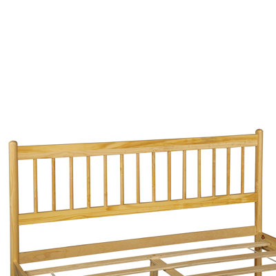Lit de style traditionnel avec tête et pied de lit, lit en bois de pin avec cadre de lit renforcé