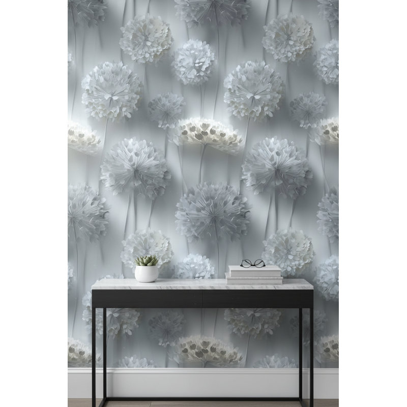 Papier peint floral abstrait mural