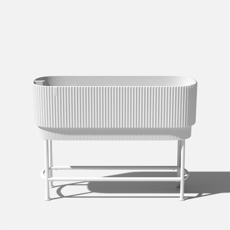 Pot à fleurs surélevé 42 "Veradek Demi Series, Blanc