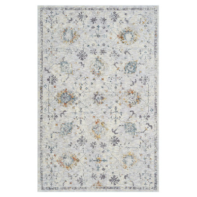 Tapis gris / bleu / multicolore Roseau Performance