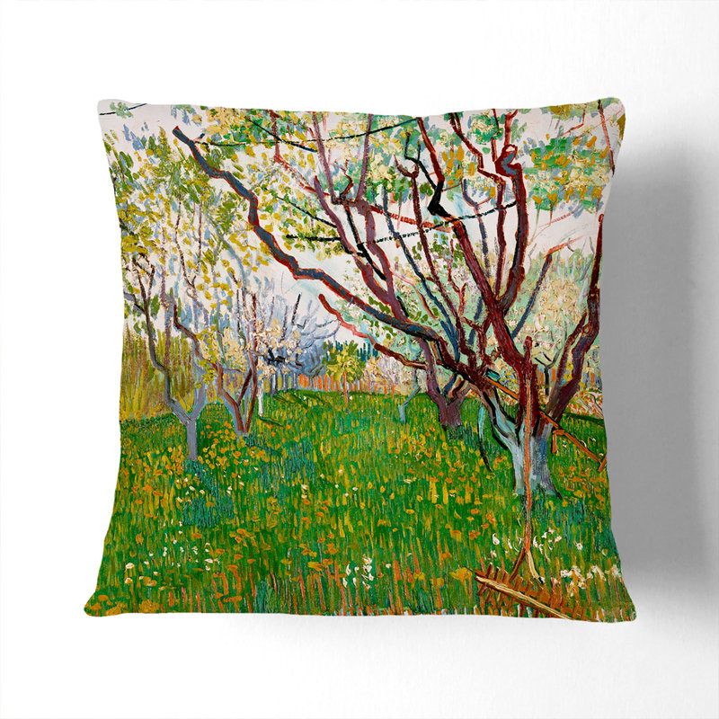 The Flowering Orchard Scatter Cushion, 40cm H x 40cm W x 15cm D, Black