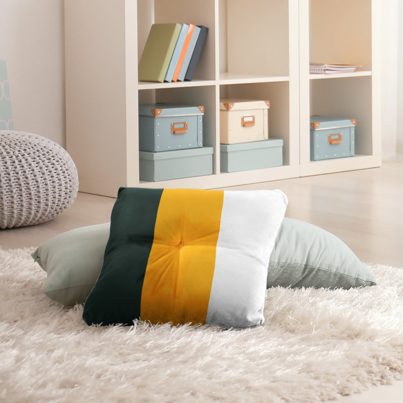  Coussin de sol touffeté, 30 po x 30 po, Jaune