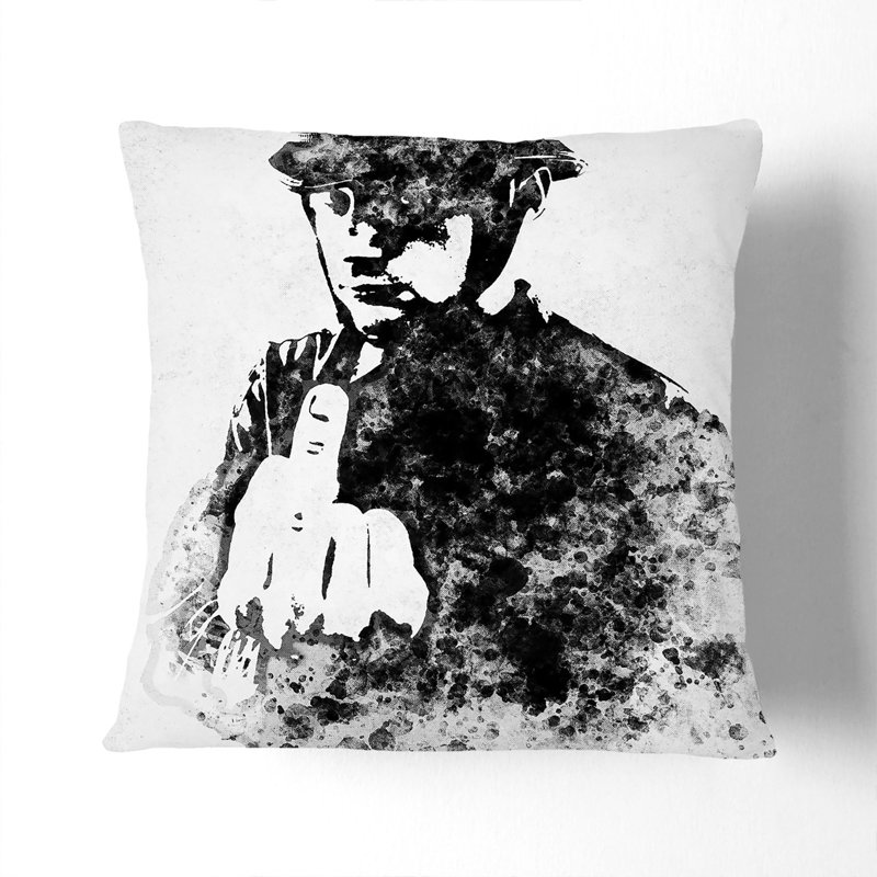 Square Throw Cushion, 40cm H x 40cm W x 15cm D, Black