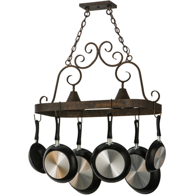 Elana Steel Handcrafted Oval Hanging Pot Rack