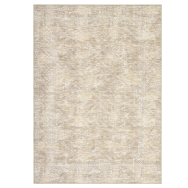 Washable Rugs for Living Room Vintage Area Rug for Bedroom Non Slip Geometric Tribal Area Rug Non Shedding Stain Resistant Carpet for Dining Room
