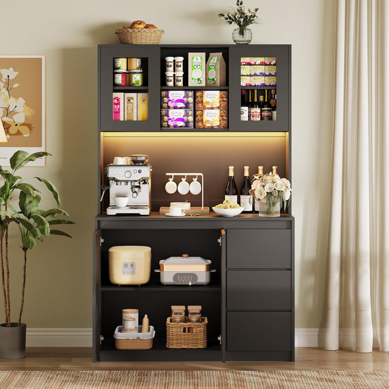 70.1cm Kitchen Pantry, Black