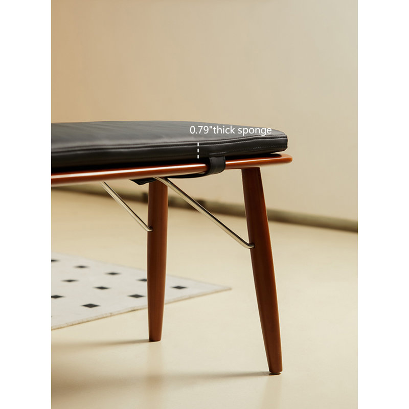 Long banc 47,54 po Mid-Century, H 15,75 po x l 47,24 po x P 14,17 po