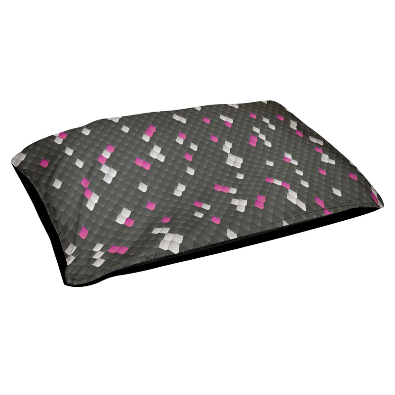 Coussin décoratif à écailles de serpent, Grand (L 40 po x l 50 po), Noir/rose, Utilisation intérieure / extérieure