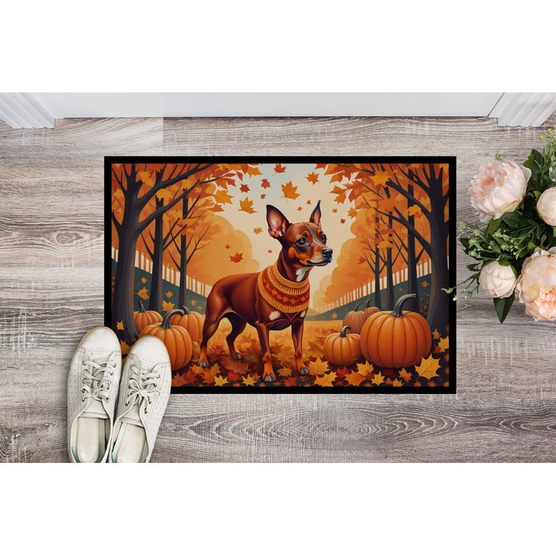 Tapis d'intérieur ou d'extérieur rouge Pinscher miniature, L 18 po x L 27 po