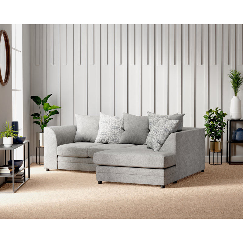 Ellaria Missy 3 Seater Corner Sofa , Grey, Right Hand Facing