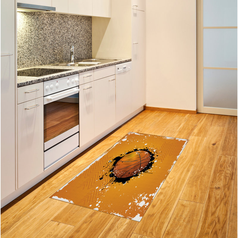 Orange High Density Long Fiber Poly Threads Decorative Area Rug Carpet, Rectangle 2'7" x 5'