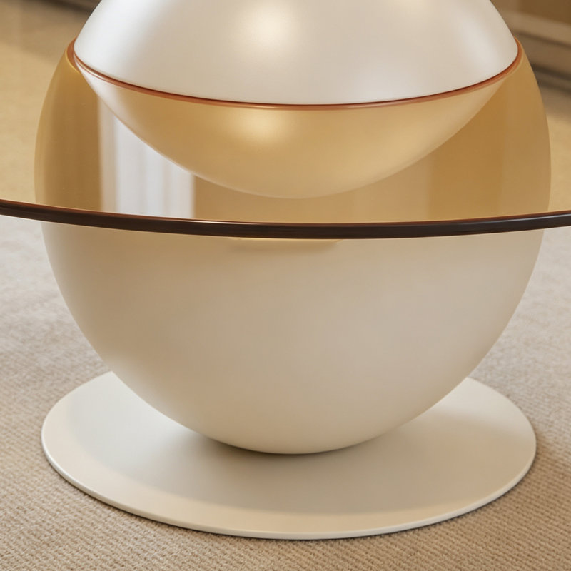 Table basse Fashion Creativité en verre trempé, Tawny / Cream