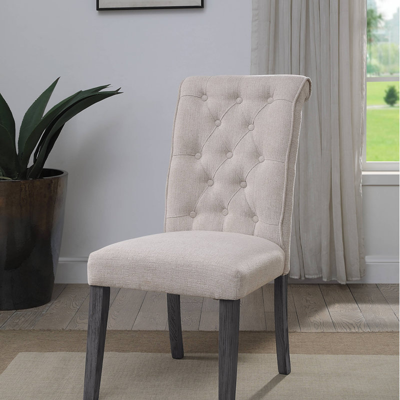 Ensemble de 2 chaises d'appoint en lin Yabeina