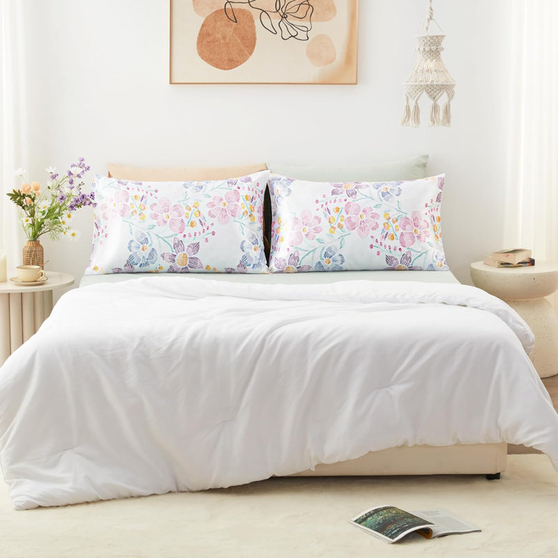 Flower Silk Pillowcase 2 Pack 20x30 inches