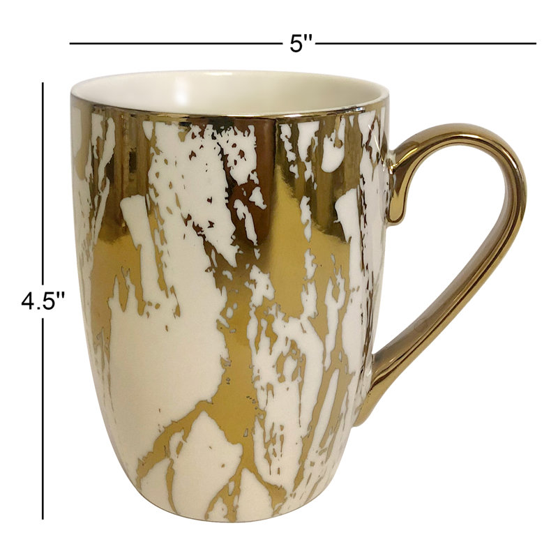 Certified International Set Of 6 Gold Plated Mugs
