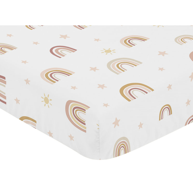 Drap-housse pour lit de bébé Boho Rainbow