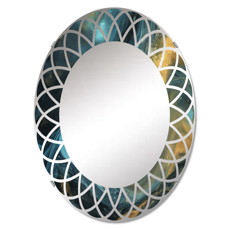 Zager - Miroir mural moderne ovale, 36 po x 24 po
