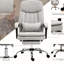 Fauteuil de bureau gris avec support lombaire et hauteur réglable, bureau inclinable chauffant - microfibre, chauffant, support, pivotant,