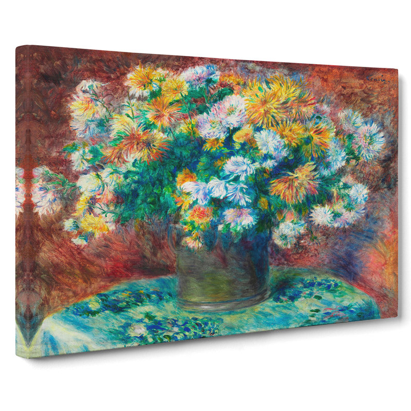 Chrysanthemums by Pierre-Auguste Renoir - Wrapped Canvas Painting, 35cm H x 50cm W x 3cm D