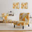 Fauteuil de chambre rembourré en velours doré de style rétro doré