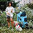 Foldable Pet Stroller, 3 Wheels Folding Carrier Jogger Stroller for Dogs Cats with Canopy and Basket-111302525