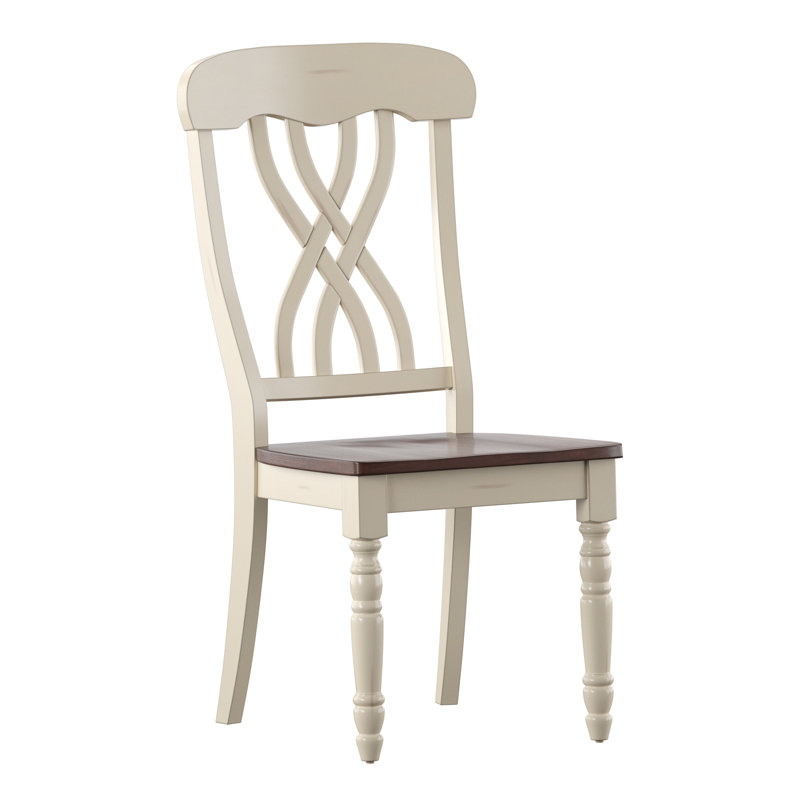Alyssha 4-Person Oval Solid Wood Dining Set, Antique White