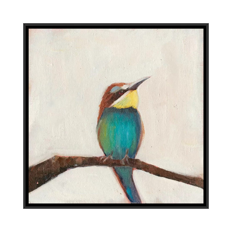 «Bird Profile II», reproduction d'art sur toile, H 18 po x l 18 po x P 1,5 po, Toile avec cadre noir, Pas de tapis