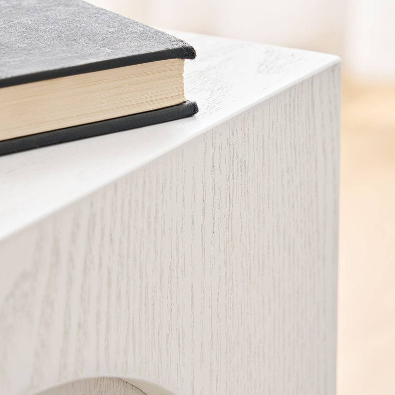 15.74" Square MDF End Table, White